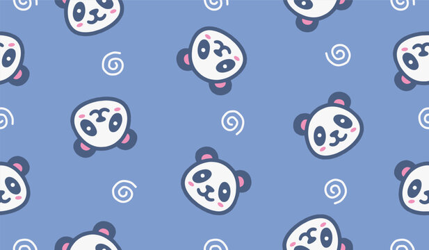 Cutest panda pattern background vector design
