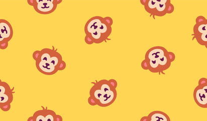 Fototapeta premium Cute monkey pattern background design