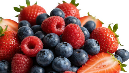 Obraz premium Fresh Berries and Strawberries Together.