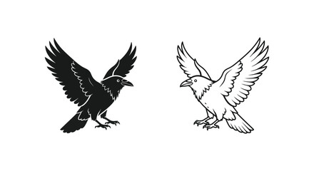 Fototapeta premium Elegant Black and White Flying Birds Design Vector