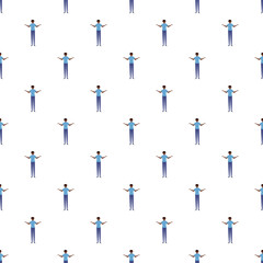 Fototapeta premium Diverse group of people forming a repeating design and background