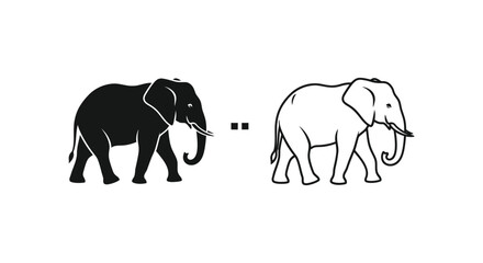 Fototapeta premium Elephant Silhouette Comparison Design Ideas Vector