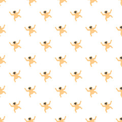 Fototapeta premium Gibbon monkeys standing in a cute cartoon style forming a seamless pattern