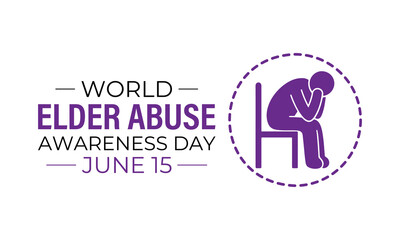 Obraz premium World Elder Abuse Awareness Day, observed on June 15, highlights the importance of protecting older adults and promoting their rights, safety, and dignity. Medical vector design for banner, poster.