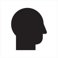 Head Shape Silhouette Icon Person Man Face Profile Portrait Human Male Boy Side View Sign Symbol Black Artwork Graphic Illustration Clipart EPS Vector © Sonda