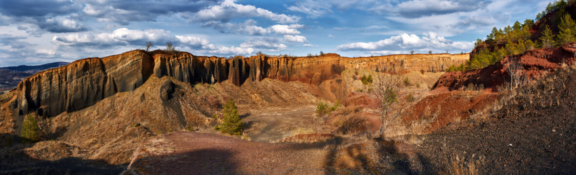 Racos volcano crater slopes and ravine