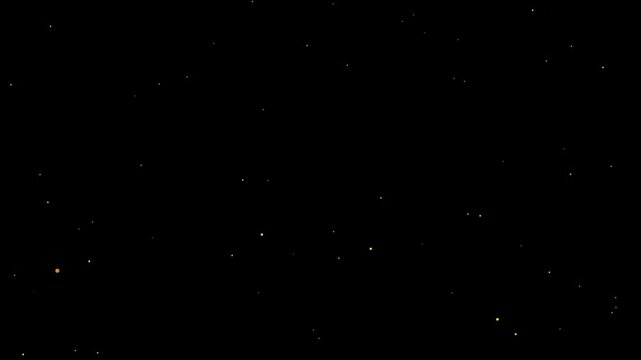 Small star-like particles blinking on a black background for awards overlay, noise overlays, and space titles and logo animations, particles flickering 4K footage, particles overlay animation 