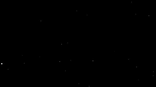 Small white particles moving on a black background in fast and slow motion, white particles, overlay animation - Particles moving in space, Overlays for titles and logos, Background loop animation