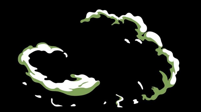 cloud with smoke burst animation on black background 4k footage, smoke animation 2d for titles and logos footage on black background