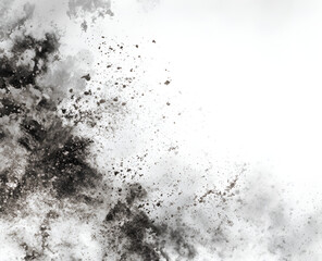 Obraz premium Abstract Grunge Texture with Dark Splatters and White Space.