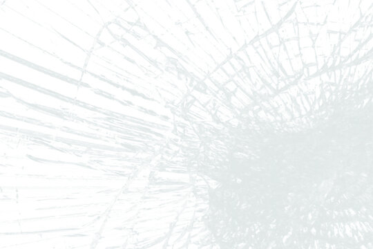 Textura de cristal roto sobre fondo transparente con grietas