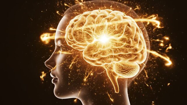 Human brain activity illustration for commercial backgrounds, digital design, and advertising