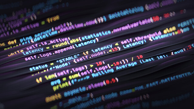 Colorful Programming Code 3D rendering