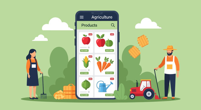 Young man focused on his phone stumbles over blocks symbolizing obstacles in life