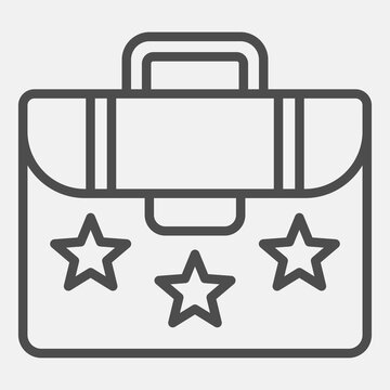 Candidate portfolio line icon, democracy day concept. Vector graphics. Voter bag sign with outline style icon for mobile or web design.