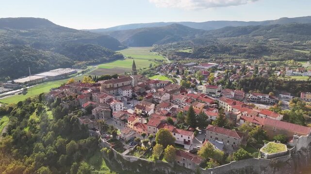 Buzet Full Town Panorama Istria Croatia