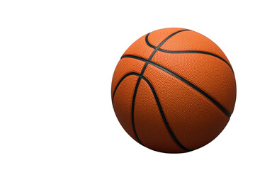 Fototapeta premium Basketball ball, orange with black lines and textured surface, symbolizing athleticism, play, and team sports on a transparent background