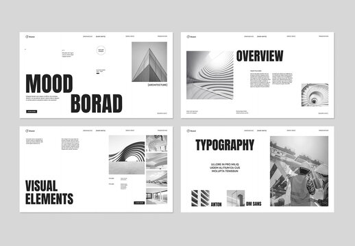 Modern Minimal Company Mood Board Presentation for Architecture