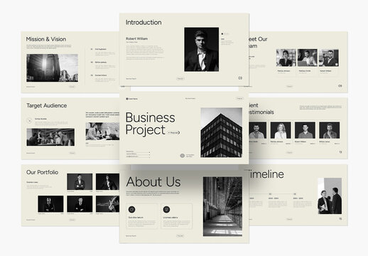 Clean Minimalist Business Project Proposal Presentation Template