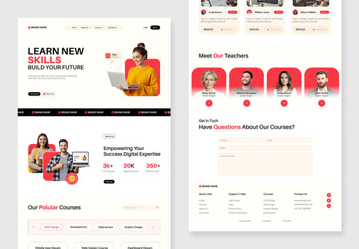 Modern Online Learning Landing Page UI Design