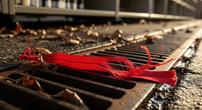 Close-up of a marimba with red mallets on wooden bars