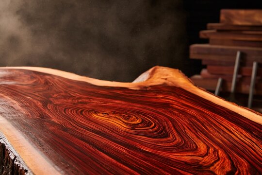 Beautifully Grained Wooden Surface Close-Up