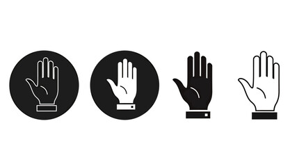 Obraz premium Diverse set of hand gesture icons displayed in a row.