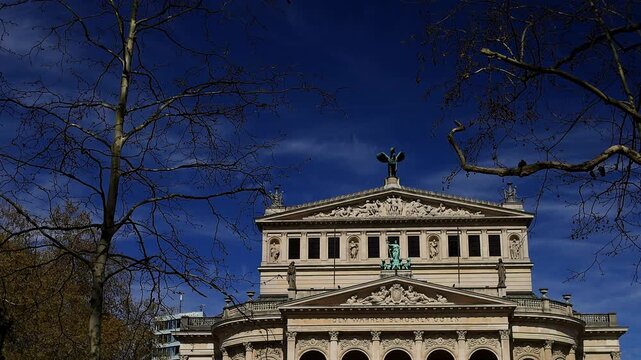 the opera building of frankfurt am main germany 4k video