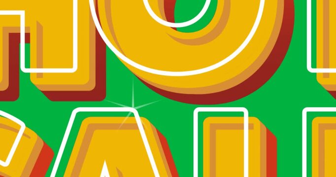 Digital animation of yellow hot sale text against black background