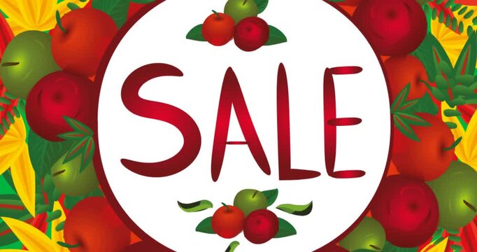Revealing red hand-painted letters forming SALE on digital promotional banner, with white badge