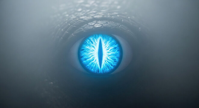 Close-up of a person's vivid blue eye with intricate iris patterns