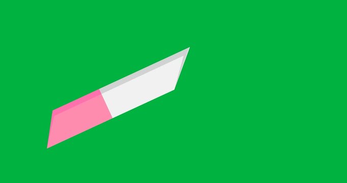 Digital animation of eraser icon floating against black background