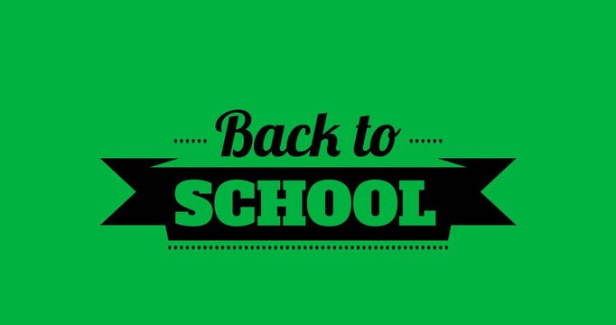 Digital animation of back to school text banner against white background