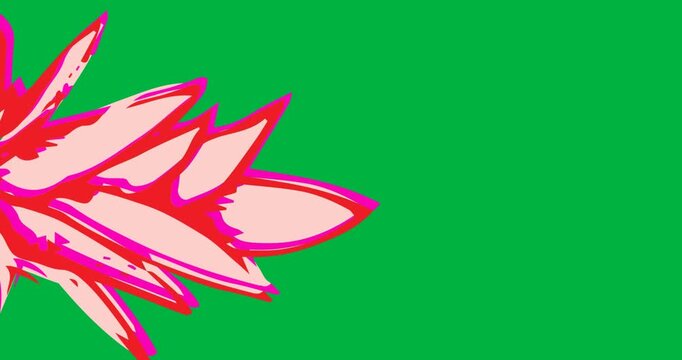 Digital animation of pink pineapple icon against black background