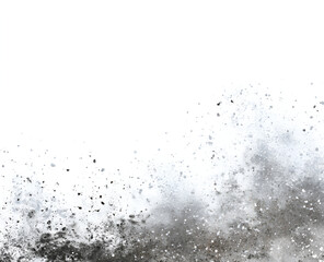 Fototapeta premium Dynamic Black and White Paint Splatter on Clean White Background.