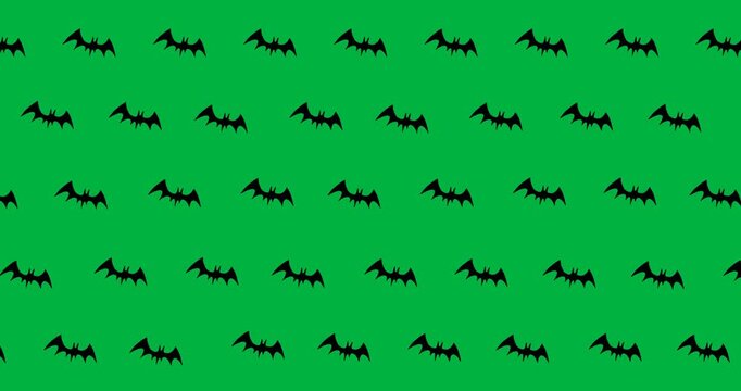 Halloween seamless pattern features scary bats and icons on white.