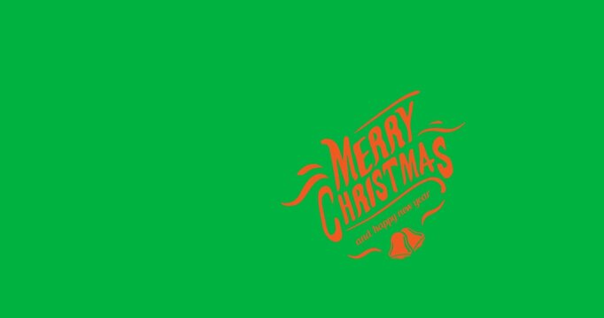 Digital animation of merry christmas and happy new year text banner against black background