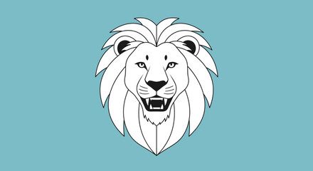Fototapeta premium Majestic Lion Head Emblem with Fierce Expression.