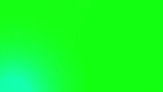 A vibrant green video background with white dots moving across the screen in a video animation