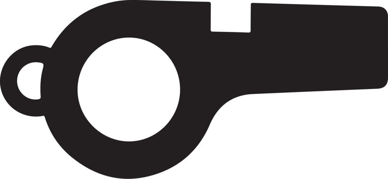 Black whistle icon, vector whistle symbol, simple whistle graphic, illustration whistle