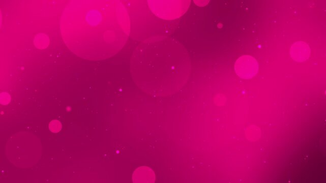 Magenta abstract background with large glowing bokeh circles and sparkling particles, pink fuchsia festive backdrop for romantic events, luxury branding, and celebration digital marketing
