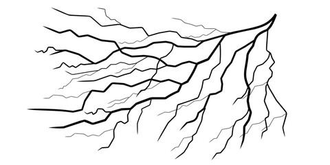 abstract lightning pattern, cracked lines and roots background © Nowar Abizar