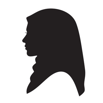 Profile Silhouette of a Muslim Woman Wearing Hijab Representing Diversity