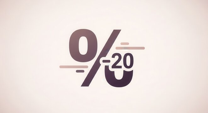 Abstract representation of a twenty percent reduction or special discount offer for marketing