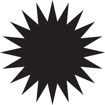 Black explosion burst symbol on white background for dramatic effect in design