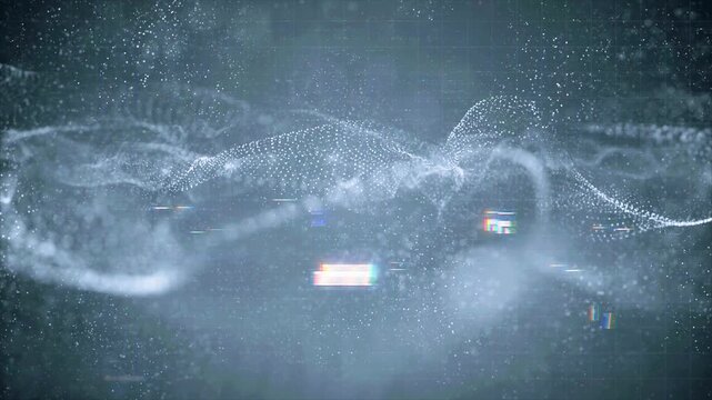 Dynamic Particle Wave, Noise and Spectrum Digital Glitch Distortion.