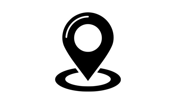 Pin ubicaci&oacute;n icono vector minimalista negro