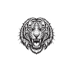 Obraz premium Fierce Tiger Head Illustration.