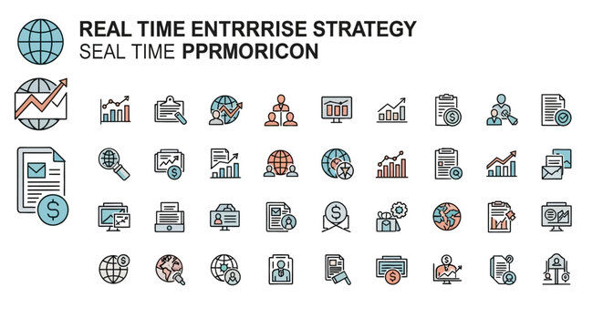 Real Time Enterprise Strategy Icons Set