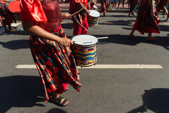 Womens Percussion at the Salvador Carnival